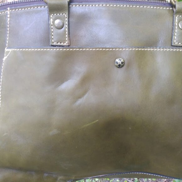 Patricia Nash Leather Shoulder Bag Tote Purse Double Handles NWT Galetti Green - Picture 3 of 9